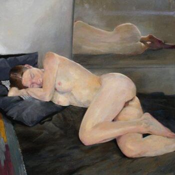 Painting titled "sieste" by Mathieu Weemaels, Original Artwork