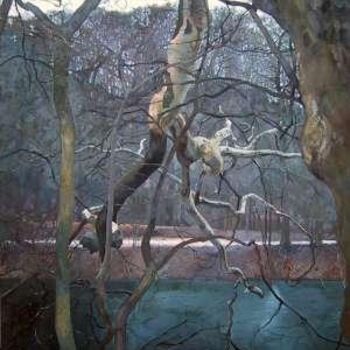 Painting titled "branches" by Mathieu Weemaels, Original Artwork, Oil