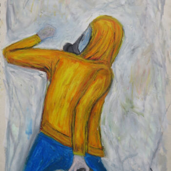 Tekening getiteld "Gilet jaune" door Mathieu Zeitindjioglou (Mathieu Z), Origineel Kunstwerk, Houtskool