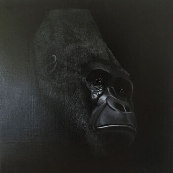Peinture intitulée "Gorille" par Mathieuck, Œuvre d'art originale, Huile Monté sur Châssis en bois