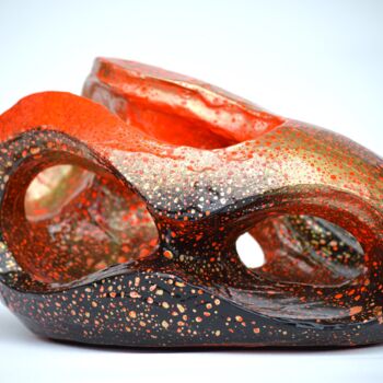 Sculpture titled "Magmatic planet" by Mathieu Coutet, Original Artwork, Clay
