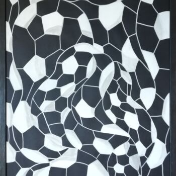 Malerei mit dem Titel "Blanc sur Noir" von Mathilde Guégan, Original-Kunstwerk, Acryl