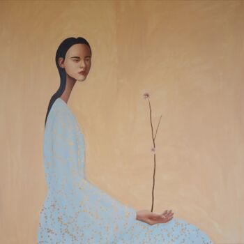 Schilderij getiteld "Springempress" door Mathilde Lâm, Origineel Kunstwerk, Acryl