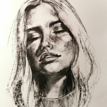 Drawing titled "You are beautiful" by Mathilde Reyz, Original Artwork, Charcoal