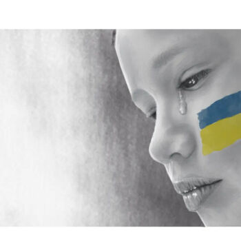 Artes digitais intitulada "enfant ukrainien" por Mathys Melantois, Obras de arte originais, Pintura digital