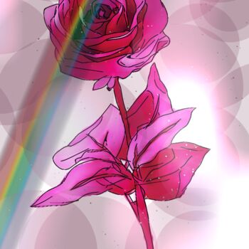 Arte digital titulada "LGBT Rose" por Mathys Melantois, Obra de arte original, Pintura Digital