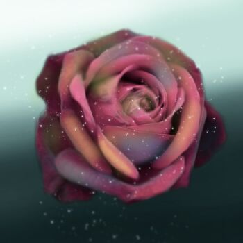 Arte digital titulada "rose éternelle" por Mathys Melantois, Obra de arte original, Pintura Digital