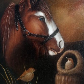 Pittura intitolato "Visitando a los ami…" da Matias Paredes, Opera d'arte originale, Olio