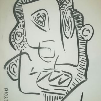 Drawing titled "Fortunate Man" by Pertti Matikainen, Original Artwork, Marker