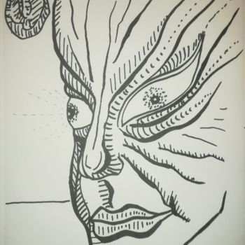Drawing titled "Eagerly Towards" by Pertti Matikainen, Original Artwork, Marker