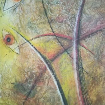 Painting titled "Lines with Eyes 2003" by Pertti Matikainen, Original Artwork, Watercolor