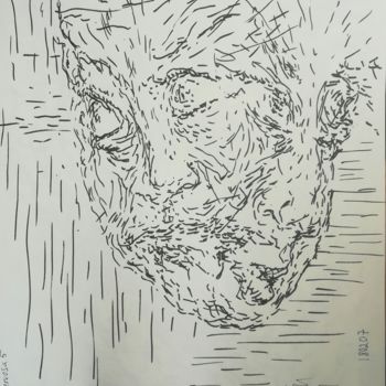Zeichnungen mit dem Titel "Pittura Nervosa 5" von Pertti Matikainen, Original-Kunstwerk, Marker