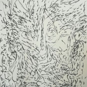 Drawing titled "Pittura Nervosa 2" by Pertti Matikainen, Original Artwork, Marker