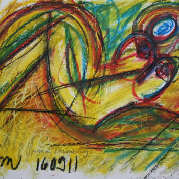Zeichnungen mit dem Titel "Speed drawing 160911" von Pertti Matikainen, Original-Kunstwerk, Pastell