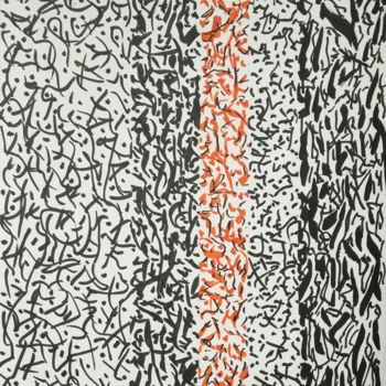 Drawing titled "Red Line" by Pertti Matikainen, Original Artwork, Marker