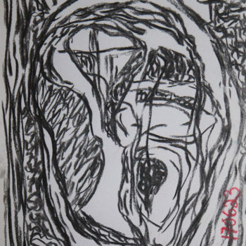 图画 标题为“Mark of Cain” 由Pertti Matikainen, 原创艺术品, 木炭