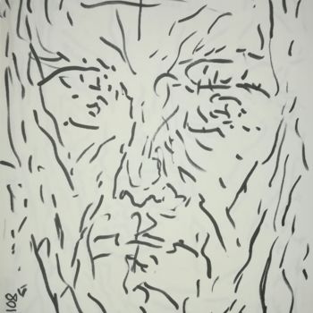 Desenho intitulada "grumpy-marker-5-a4.…" por Pertti Matikainen, Obras de arte originais, Marcador