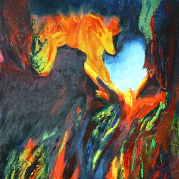 Картина под названием "Great Eruption Numb…" - Pertti Matikainen, Подлинное произведение искусства, Масло