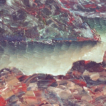Painting titled "depressiivinen-saar…" by Pertti Matikainen, Original Artwork, Oil