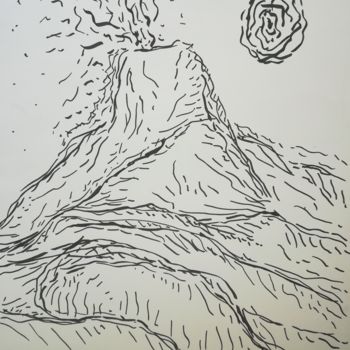 Dessin intitulée "Eruption of the Mon…" par Pertti Matikainen, Œuvre d'art originale, Marqueur
