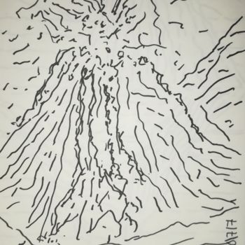 Drawing titled "volcano-for-day-180…" by Pertti Matikainen, Original Artwork, Marker