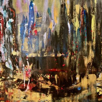 Картина под названием "НОЧЬ В БОЛЬШОМ ГОРО…" - Матильда Соболевская, Подлинное произведение искусства, Акрил