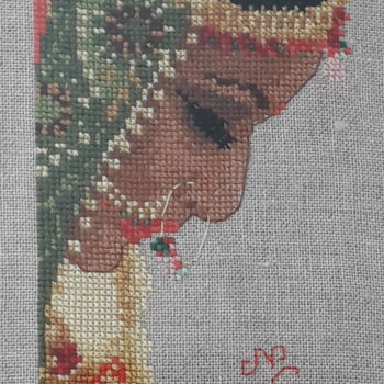 Art textile intitulée "femme" par Nathalie Gautier, Œuvre d'art originale, Broderie
