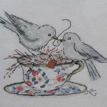 Arte tessile intitolato "oiseaux" da Nathalie Gautier, Opera d'arte originale, Ricamo