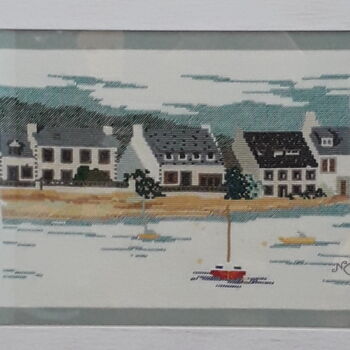 Textile Art titled "Week-end en Bretagne" by Nathalie Gautier, Original Artwork, Embroidery