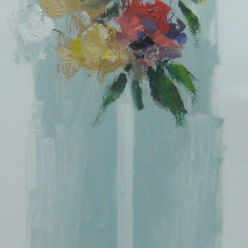 Painting titled "Flowers (AB-82), au…" by Mato Jurkovic, Original Artwork, Oil