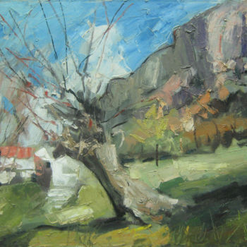 Malarstwo zatytułowany „Landscape (KRI-177)…” autorstwa Mato Jurkovic, Oryginalna praca, Olej