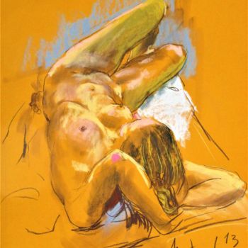 Tekening getiteld "65x50-nu-couche-201…" door Toshio Matsuda, Origineel Kunstwerk, Conté