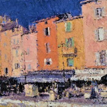 Painting titled "5f-st-tropez-2017-2…" by Toshio Matsuda, Original Artwork, Oil