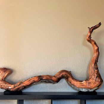 Скульптура под названием "Movement" - Matt Christine, Подлинное произведение искусства, Дерево