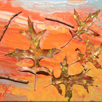 Malerei mit dem Titel "Autumn Breezre" von Matt Kohnen, Original-Kunstwerk, Collagen