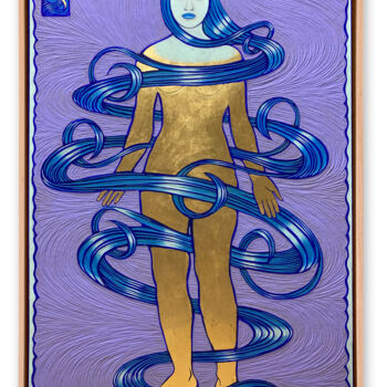 Peinture intitulée "Femme d'or" par Matt Roussel, Œuvre d'art originale, Acrylique Monté sur Châssis en bois