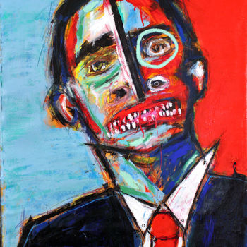 Peinture intitulée "The Executive" par Matt Sesow, Œuvre d'art originale, Acrylique