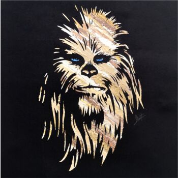 Painting titled "CHEWBE" by Matteo Calconi, Original Artwork, Screenprinting Mounted on Wood Stretcher frame