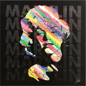 Картина под названием "MARYLIN MONROE" - Matteo Calconi, Подлинное произведение искусства, Шелкография Установлен на Деревян…