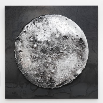 Sculpture intitulée "Moon Black and White" par Matteo Ponzi, Œuvre d'art originale, Aluminium