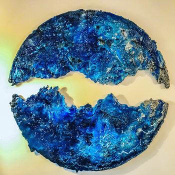 Sculpture intitulée "Full Blue Moon" par Matteo Ponzi, Œuvre d'art originale, Aluminium