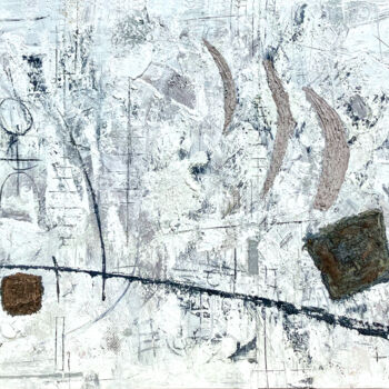 Картина под названием "Semblance Three Moo…" - Matthias Lupri, Подлинное произведение искусства, Масло Установлен на Деревян…