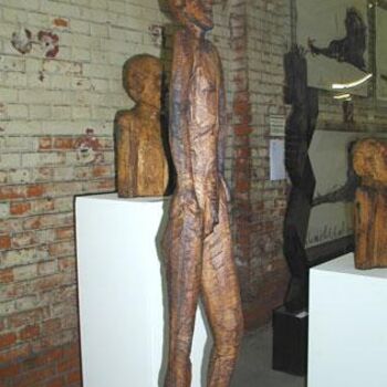 Skulptur mit dem Titel "Pfahlskulptur" von Matthias Trott, Original-Kunstwerk, Holz