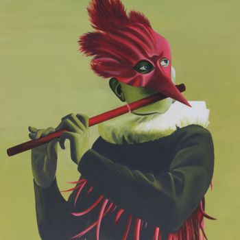 Painting titled "Feuervogel (Firebir…" by Matthias Kreher, Original Artwork, Acrylic