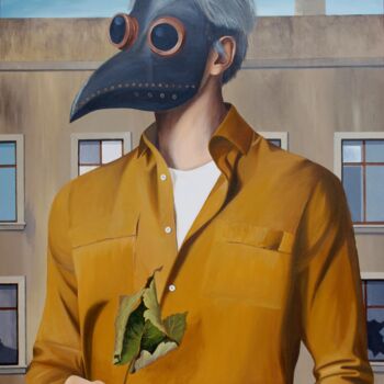 Malerei mit dem Titel "Maskenpflicht (Mask…" von Matthias Kreher, Original-Kunstwerk, Acryl