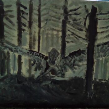 Painting titled "angel-in-the-dark.j…" by Mattia Baldin, Original Artwork, Oil
