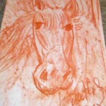 Disegno intitolato "cavallo-4.jpg" da Mattia Baldin, Opera d'arte originale, Carbone