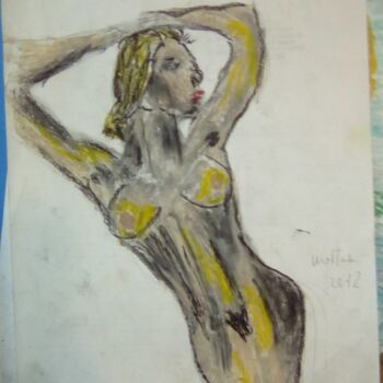 Drawing titled "vestita-di-nudo." by Mattia Baldin, Original Artwork, Pastel