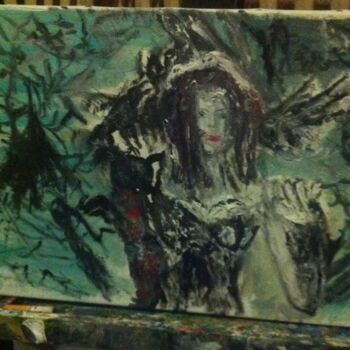 Peinture intitulée "gothic-metal-woman-…" par Mattia Baldin, Œuvre d'art originale, Huile