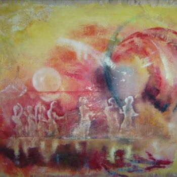 Painting titled "Sang et souffle" by Maty, Original Artwork, Oil